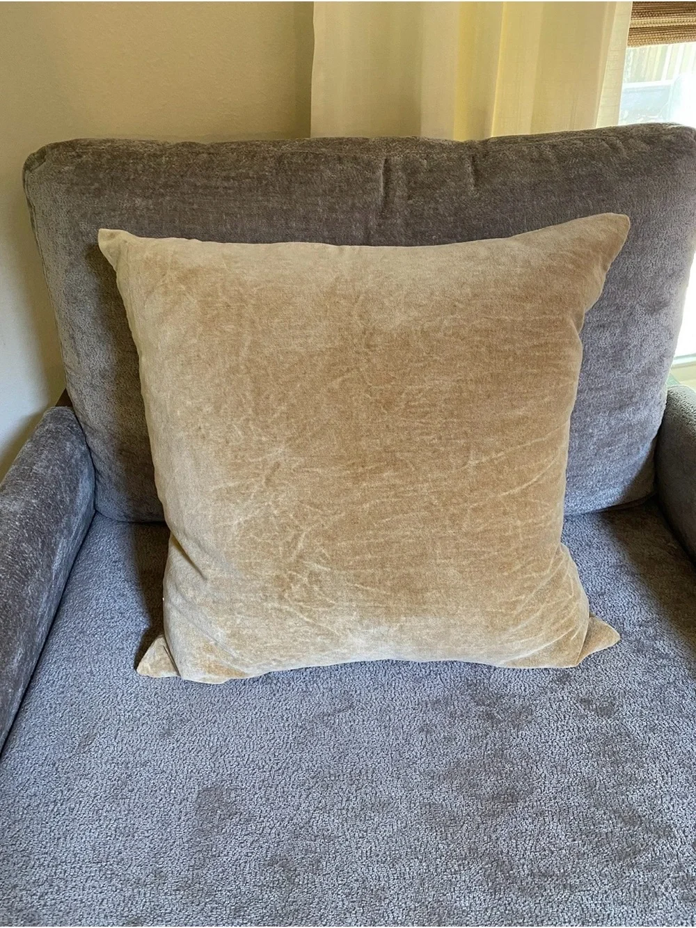 IKEA Duck Feather Velvet Square Mustard Yellow Throw Pillow 12” x 12”